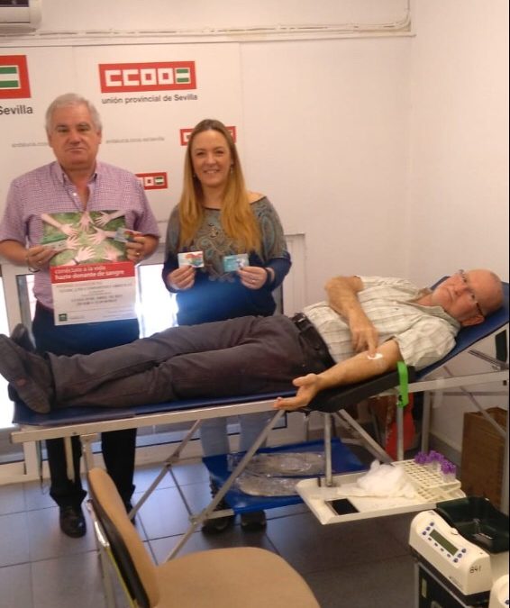 Donación en la sede de CCOO Sevilla